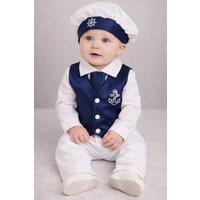 Vivaki Boy's 4 Piece Christening suit in Navy in White | Size: 18-24 m