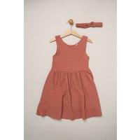 Miss Girl's Textured Dress & Headband Outfit Set in Red | Size: 4 Years