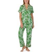 Kate Spade New York Women's KS new york short sleeve notch crop pj set in floral grove in Light Green | Size: Large