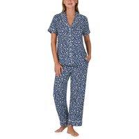 Kate Spade New York Women's KS new york short sleeve notch crop pj set in blue spot in Mid Navy | Size: Small