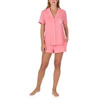 Kate Spade New York Women's KS new york short sleeve notch short pj set in salmon pink in Baby Pink | Size: Large