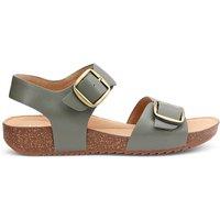 Hotter Women's 'Tourist II' Cork-Wedge Sandals in Khaki | Size: 6