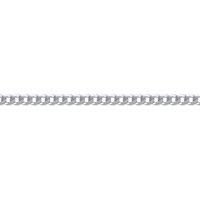 Jewelco London Women's Rhodium-plated Sterling Silver Curb Pendant Chain Necklace 1.6mm | Size: 20 inches