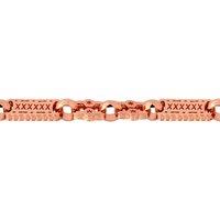 Jewelco London Women's Rose Flash-plated Solid Brass Stars & Bars 10mm Chain in Rose Gold | Size: 20 inches