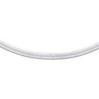 Jewelco London Women's Sterling Silver Flat Herringbone Chain Necklace 4mm 14 + 1.5 inch