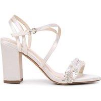 Paradox London Women's Atelier' Block Heel Cross Strap Wedding Sandals in Ivory | Size: 6