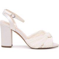 Paradox London Women's Amabel' Knot Front Block Heel Wedding Sandals in Ivory | Size: 3