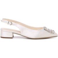 Paradox London Women's Bejewled' Wide Fit Slingback Wedding Heels in Ivory | Size: 8E
