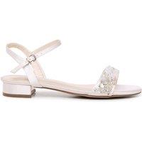 Paradox London Women's Amaryllis' Flat Wedding Sandals in Ivory | Size: 8