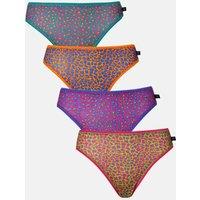 British Boxers Women's Pack of Four "Wild Cat" High Leg Knickers | Size: 4XL