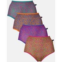 British Boxers Women's Pack of Four "Wild Cat" Full Briefs | Size: Medium