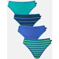 British Boxers Women's Pack of Four "Perfect Day" High Leg Knickers in Blue | Size: Medium