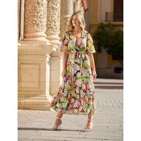 Finding Friday Women's Metallic Printed Maxi Wrap Dress | Size: 8