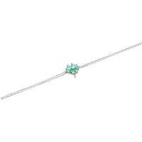 Spero London Women's Sterling Silver Four Leaves Clover Bracelet - Green