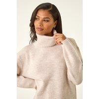 Roman Women's Cosy Feel Turtleneck Jumper in Natural | Size: 16