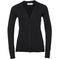 Russell Collection Women's Deep V Cardigan in Black | Size: 4XL