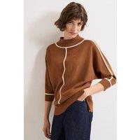 Phase Eight Women's Hallie Tipped Jumper in Walnut | Size: Medium