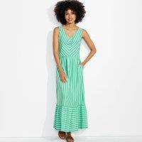 Lands' End Women's Sleeveless Jersey V-neck Maxi Dress in Green | Size: 14-16