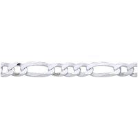 Jewelco London Women's Silver Traditional Diamond-Cut Figaro Figaro Chain Necklace | Size: 24 inches