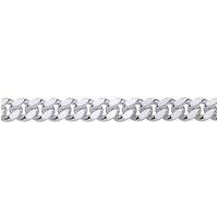 Jewelco London Women's Silver Traditional Diamond-cut Faceted Curb Curb Chain Necklace | Size: 18 inches