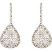 Latelita Women's Valerie Pear Drop Gemstone Earrings Silver White Cz
