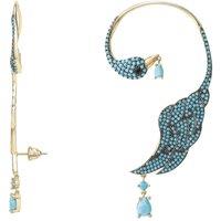 Latelita Women's Bird Of Paradise Ear Climber Turquoise Gold Left in Blue