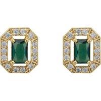 Latelita Women's Whistledown Gemstone Stud Earrings Emerald Gold in Green