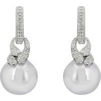Latelita Women's Tie The Knot Drop Grey Pearl Earrings Silver