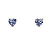 Latelita Women's Asscher Cut Heart Stud Earrings Gold Tanzanite in Blue