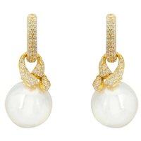 Latelita Women's Tie The Knot Drop Pearl Earrings Gold in White