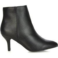 XY London Women's 'Anastsia' Low Mid Kitten High Heel Stiletto Zip-Up Ankle Boots in Black | Size: 4