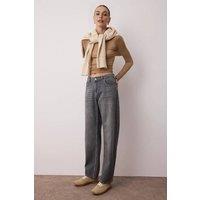 WOVCOR Women's Premium Low Waist Loose Baggy Jeans in Grey | Size: 8