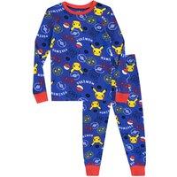 Pokemon Pikachu & Pokeball Pyjamas Snuggle Fit in Blue | Size: 7-8 Years