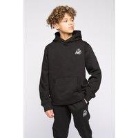 Kings Will Dream Boy's Kids Crosby 2.0 Overhead Hoodie - Premium Direct Chest Embroidery & Brush-Back Fleece in Black | Size: 8-9 Years