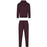 Tokyo Laundry Men's Cotton Blend Hoody & Jogger Set in Burgundy | Size: XL