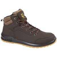 Grafters Men's Action Nubuck Safety Ankle Boots in Brown | Size: 12