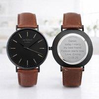 Wear We Met Men's Personalised Architect London Minimalist Watch - Engraved in Brown | Size: 1 Pack
