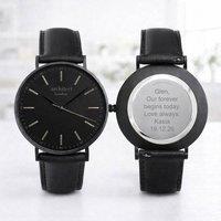 Wear We Met Men's Personalised Architect London Minimalist Watch - Engraved in Black | Size: 1 Pack