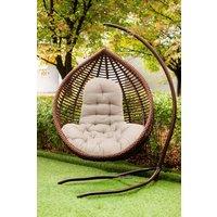 Living and Home Hanging Egg Chair Thick Cushion Swing Chair Pad in Camel