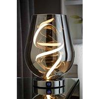 ValueLights Helix Smoked Glass Integrated LED Table Lamp in Mid Grey