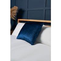 BHS Crushed Velvet Cushion in Navy | Size: 45 cm x 45 cm