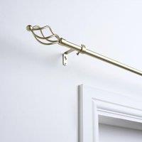OHS Curtain Pole Extendable 16mm Metal Finnials Twist End Rod 70-120cm in Bronze | Size: 120 cm