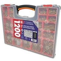 Forgefix Organiser Pro Multi-Purpose Wood Screw Kit, 1200 Piece in Gold