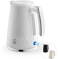 Swan Hexton 1.7L 3KW Kettle White with Chrome Accents