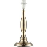 Happy Homewares Classic Antique Brass Table Lamp Base with Curvy Metal Stem Design in Metallic Gold