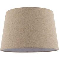 Happy Homewares Natural Oatmeal Textured Linen Fabric Lamp Shade with Cotton Lining in Light Beige | Size: 12 inches