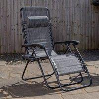 Samuel Alexander Multi Position Garden Zero Gravity Relaxer Chair Sun Lounger in Mixed Grey