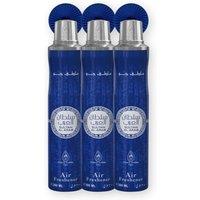 French Arabian Perfume Sultan Al Arab 300ml 3 Pack Room Spray with Floral & Fruity Scent in Blue