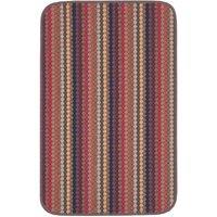 THE RUGS Washable All-Purpose Nonslip Mats Stripe Design 111 in Brown | Size: 67 cm x 200 cm
