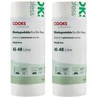 Cooks Professional Biodegradable Compostable Bin Bags 45-48L in White | Size: 2 Pack